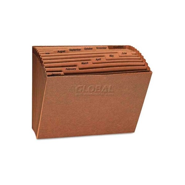 Universal Leather-Like Expanding File, Open Top, 12 x 10, Jan.-Dec., Letter, Redrope 13930 - main